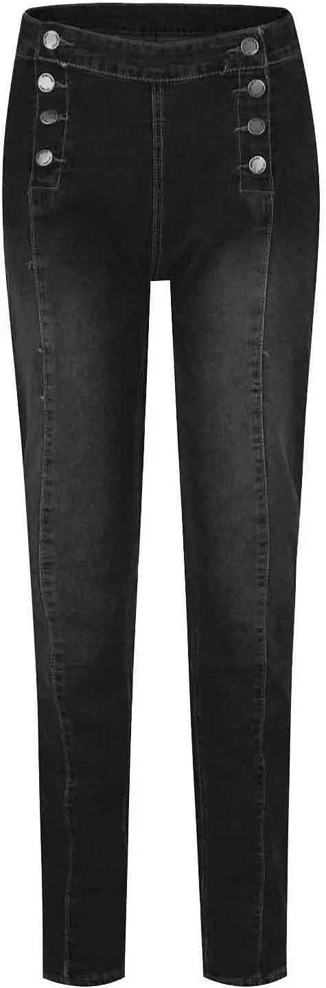 High Waisted Stretch Skinny Jeans Pant for Women High Rise Slimming Tapered Jeggings Denim Trousers Tall Work Pants