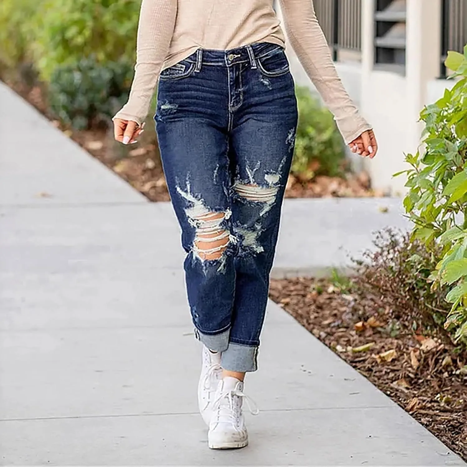 High Waisted Stretch Skinny Jeans Pant for Women High Rise Slimming Tapered Jeggings Denim Trousers Tall Work Pants