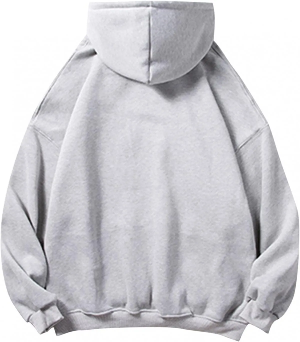 Hoodies for Men Men's Long Sleeve Drop Shoulder Solid Color Hooded Sweatshirts Casual Drawstring Hoodie with Pocket