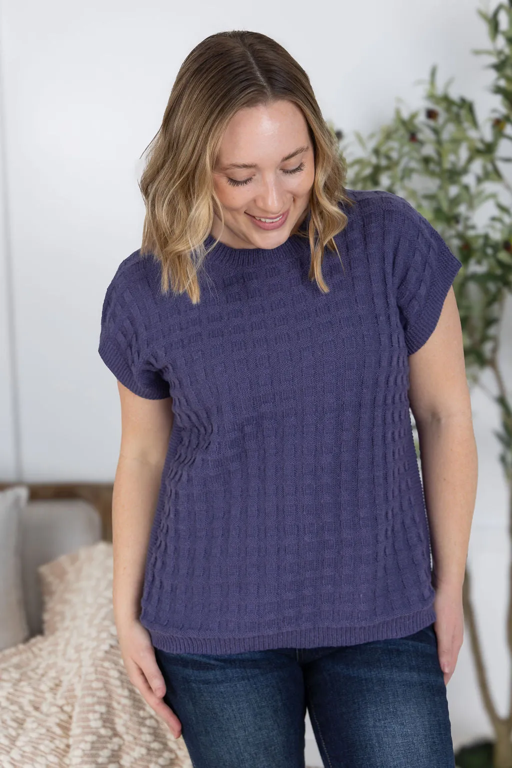 IN PRODUCTION Kelly Knitted Top - Slate Purple