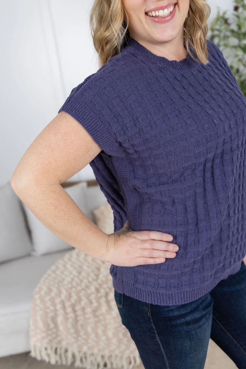 IN PRODUCTION Kelly Knitted Top - Slate Purple