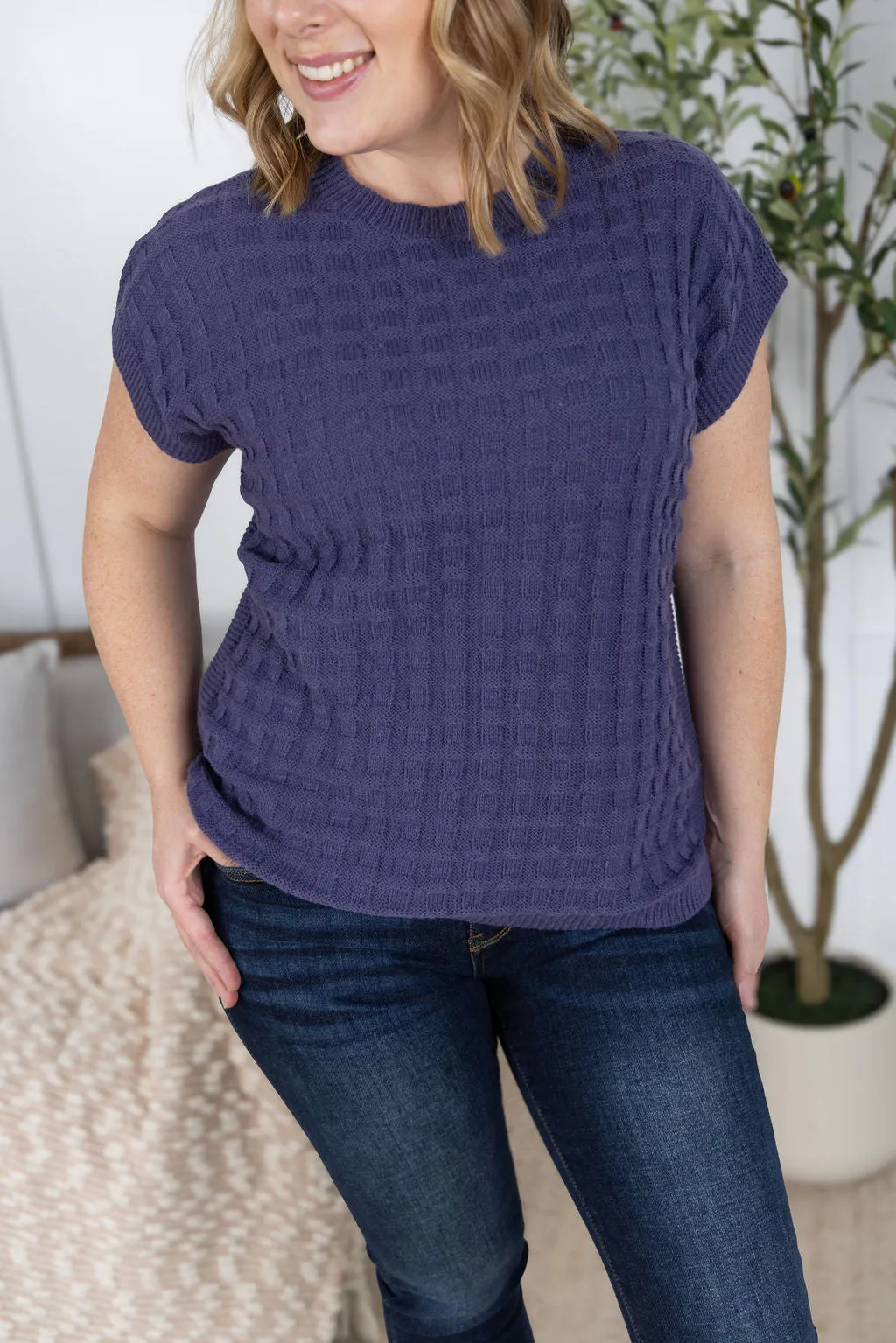 IN PRODUCTION Kelly Knitted Top - Slate Purple