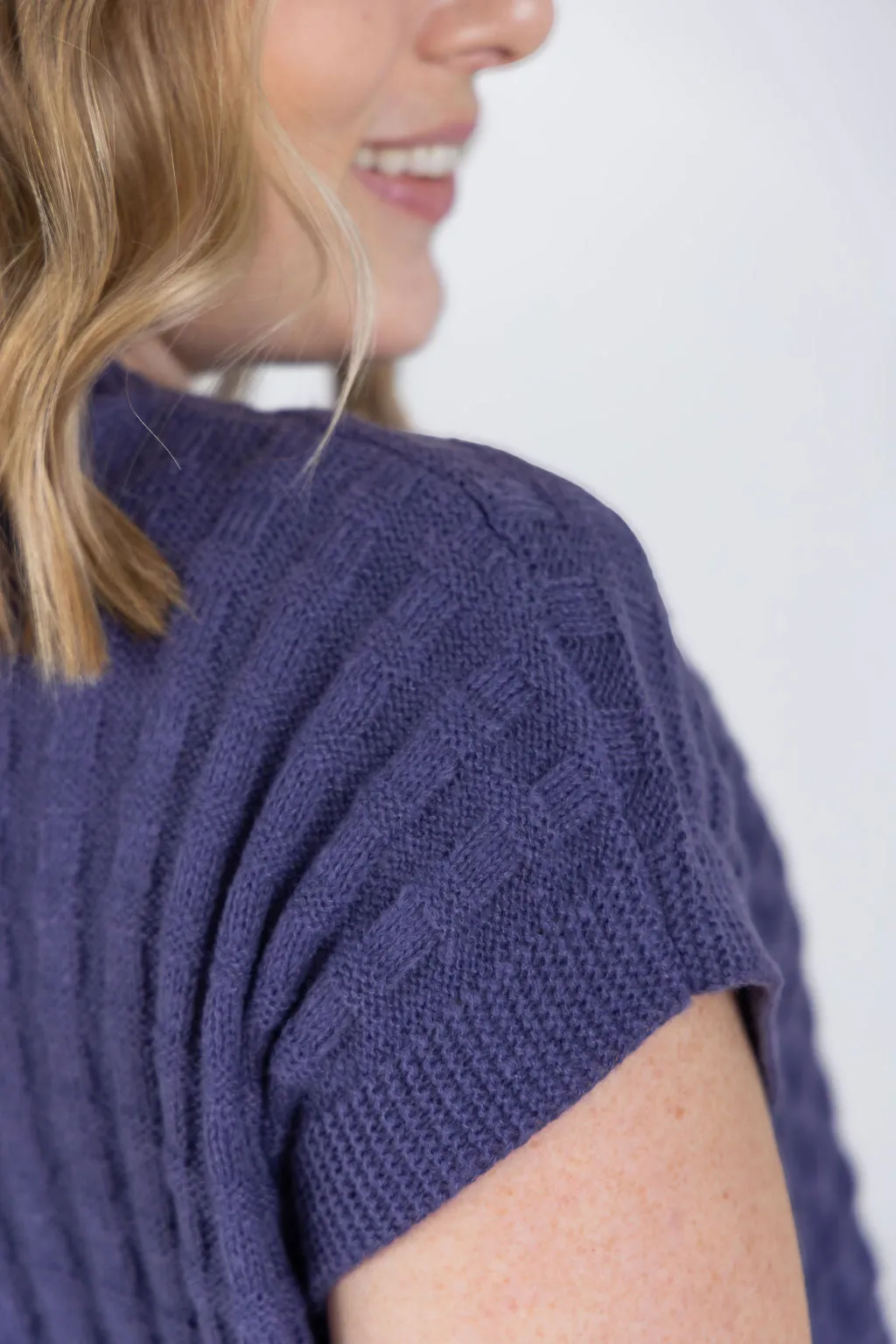 IN PRODUCTION Kelly Knitted Top - Slate Purple
