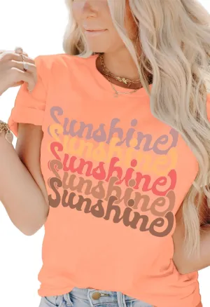 INFITTY Womens Funny Letters Print T Shirts Short Sleeve Shirts Cute Sunshine Graphic Tees Summer Casual Loose Tops