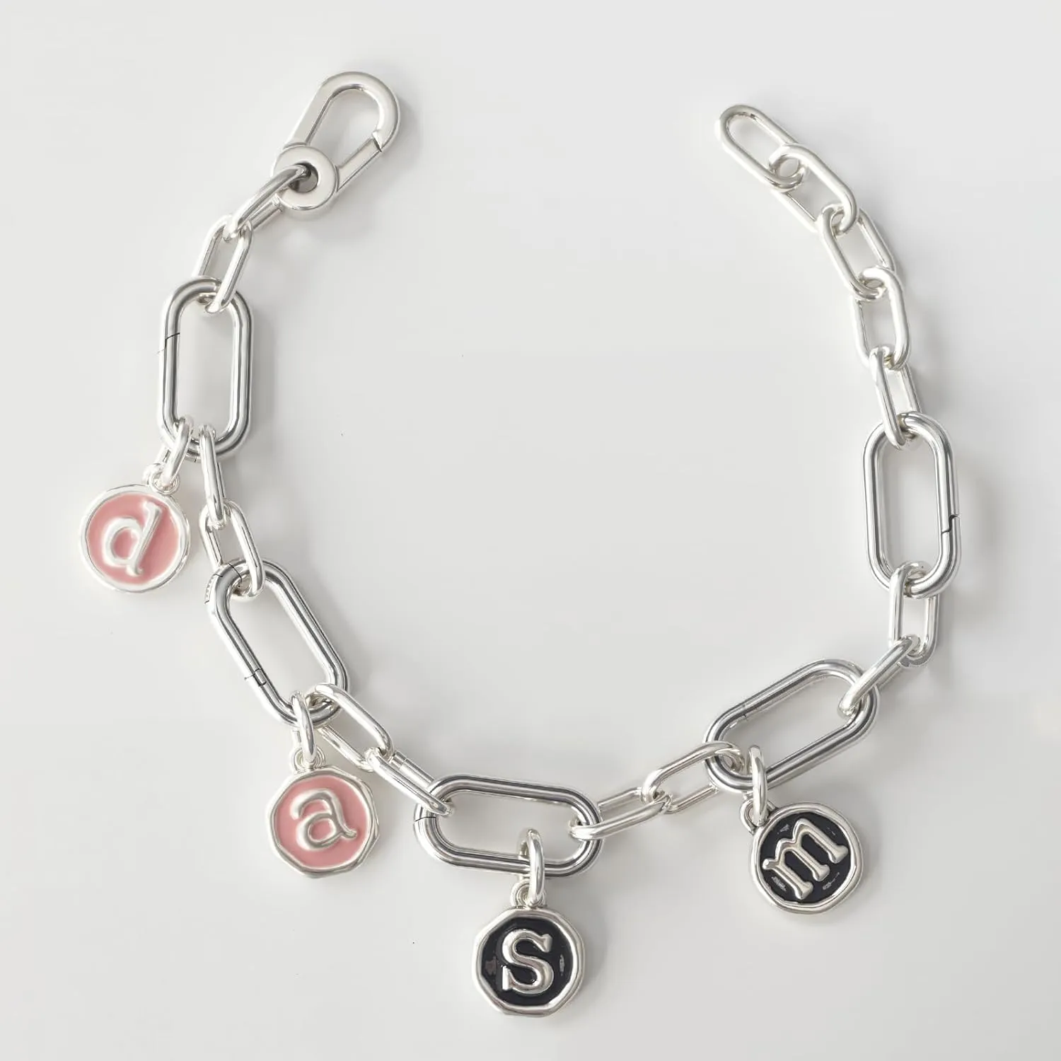 Initial Charm for Bracelet Women's Alphabet Necklace Charms Silver Letter Charm for Pandora Bracelets