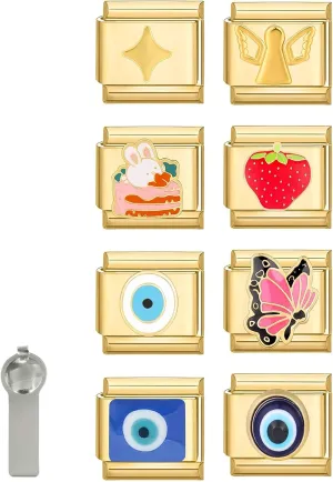 Italian Charms Pure Gold Flower Only Charm 9mm Italian Modular Charm Bracelet Link Handmade DIY Module Jewelry Gifts