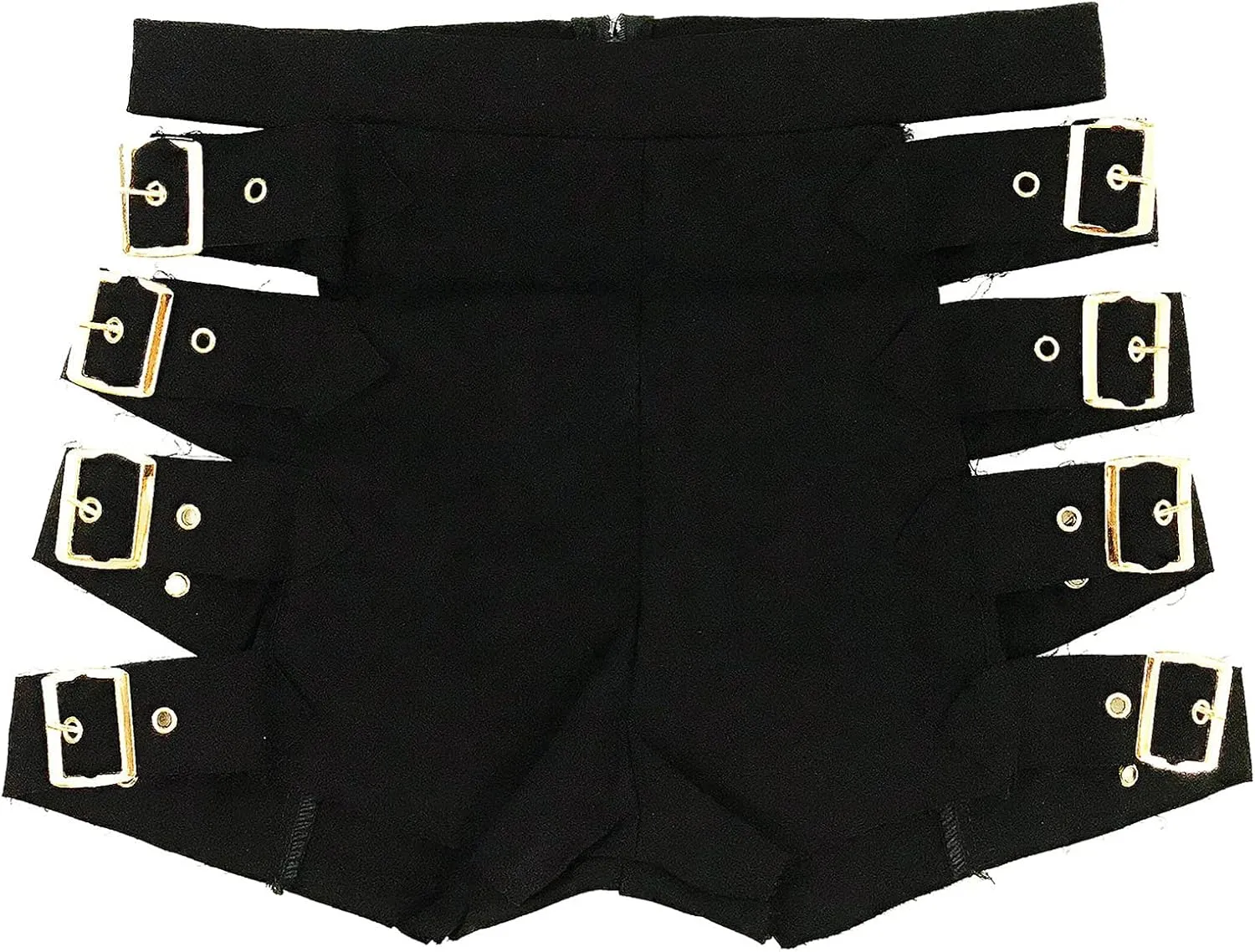 Jean Shorts Womens High Waisted Frayed Raw Hem Metal Buckle Denim Shorts Summer Sexy Hollowed Out Party Denim Jorts