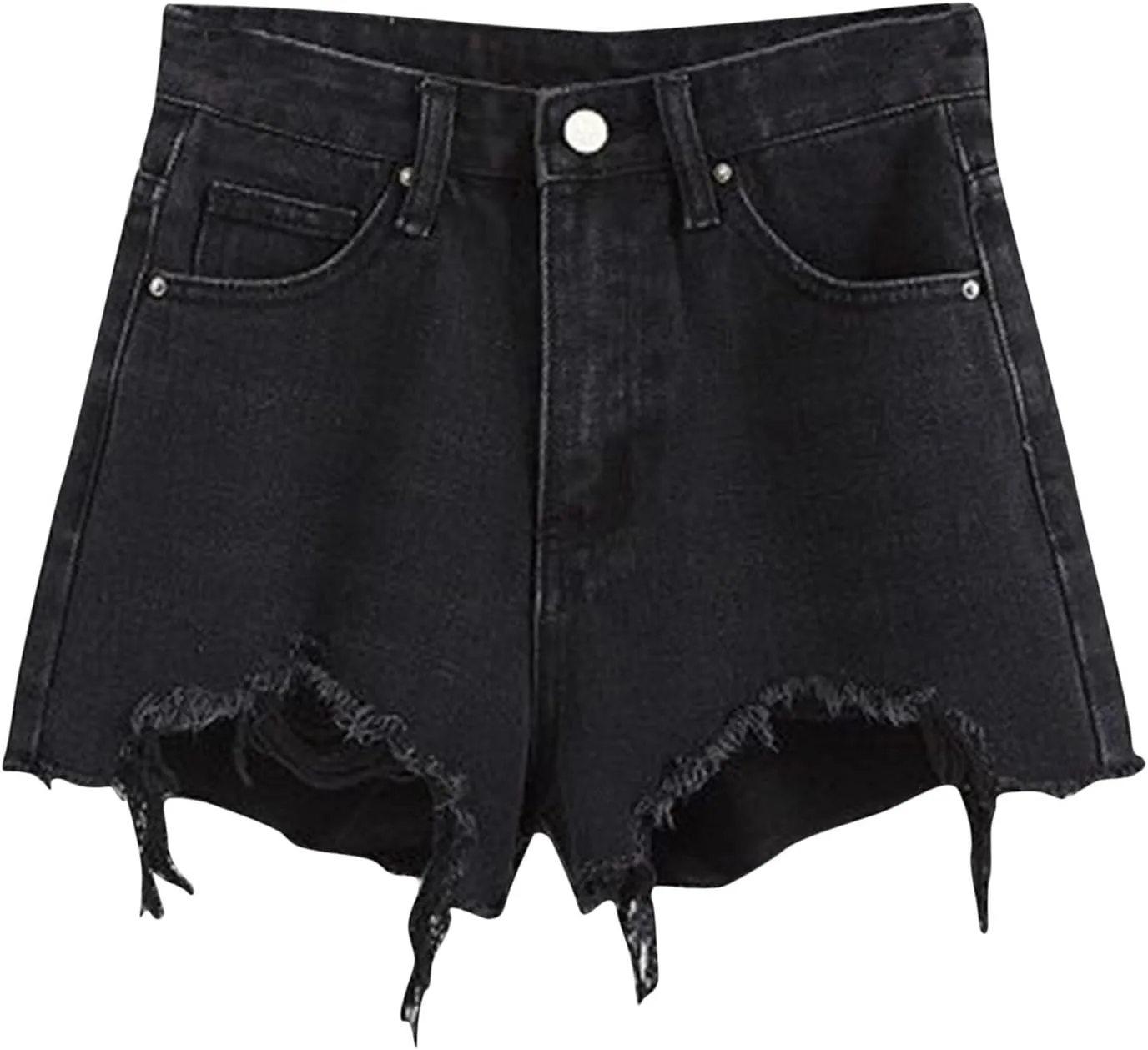 Jean Shorts Womens High Waisted Stretchy Ripped Baggy Trendy Denim Short Pants Raw Hem Cut Off Denim Shorts