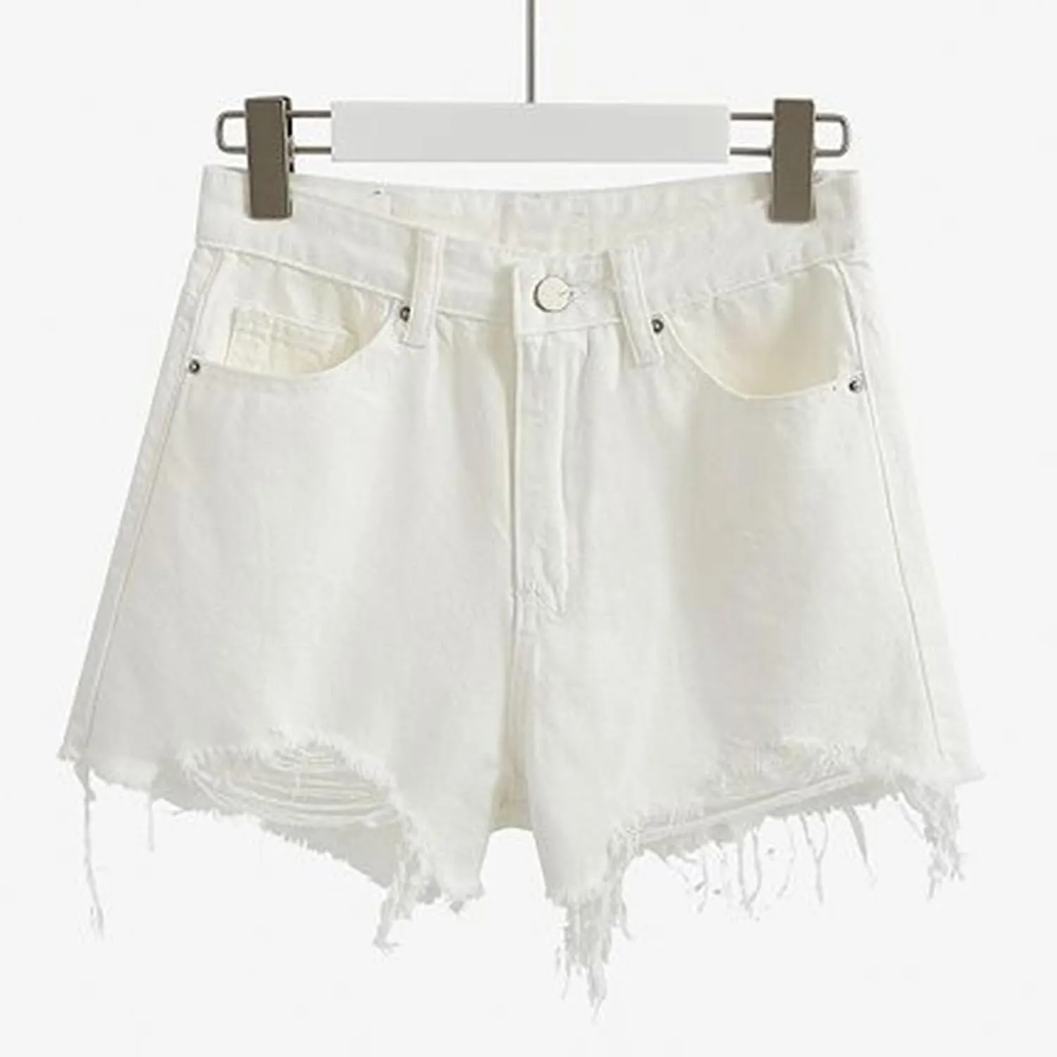 Jean Shorts Womens High Waisted Stretchy Ripped Baggy Trendy Denim Short Pants Raw Hem Cut Off Denim Shorts
