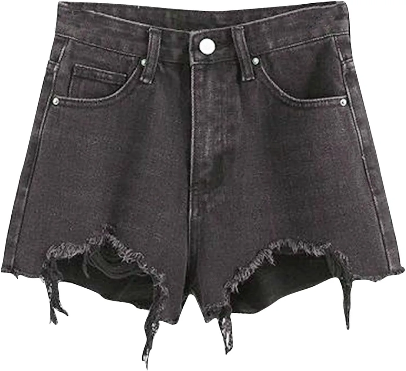 Jean Shorts Womens High Waisted Stretchy Ripped Baggy Trendy Denim Short Pants Raw Hem Cut Off Denim Shorts
