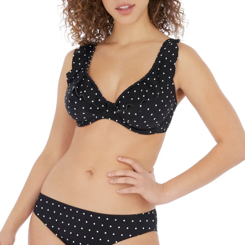 Jewel Cove High Apex Bikini Top Black Diamond Print - Freya Swim