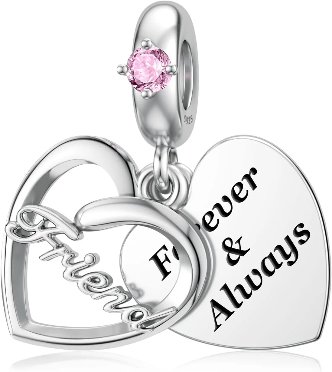 JIAYIQI Sister Mother Daughter Wife Charms Fit Charms Bracelet Necklace, 925 Sterling Silver Forever Always Love Dangle Charms for Women Birthday Mother's Day Christmas