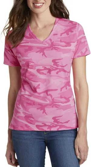 JustBlanks Womens 100% Cotton Short Slevees Regular Fit Casual Core Cotton Camo V-Neck T-Shirt
