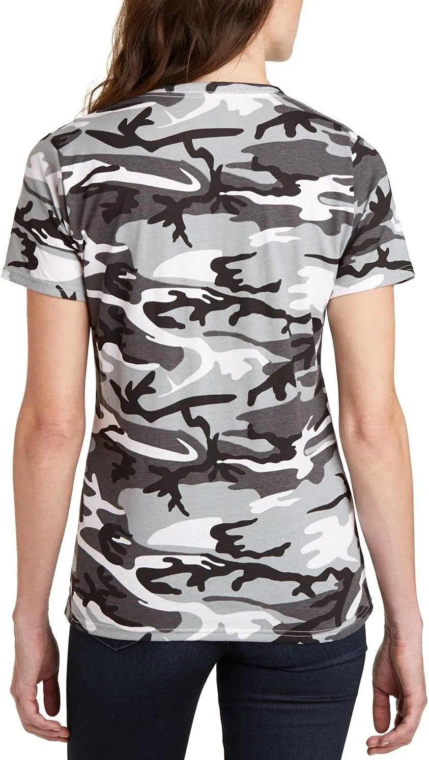 JustBlanks Womens 100% Cotton Short Slevees Regular Fit Casual Core Cotton Camo V-Neck T-Shirt
