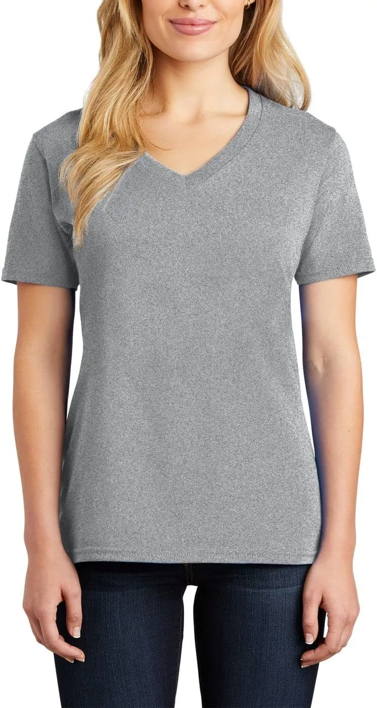 JustBlanks Womens 100% Cotton Short Slevees Regular Fit Casual Core Cotton V-Neck T-Shirt