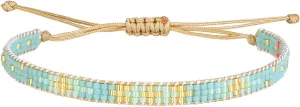 KELITCH Crystal Nail Miyukyi Beads Wax Rope Bracelets Friendship Bracelets for Women New Summer Charm Bracelets
