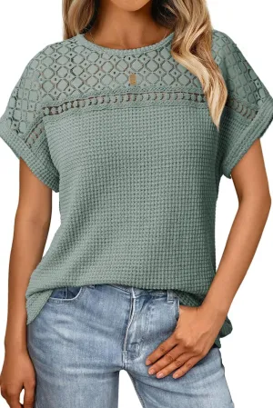 KevaMolly Womens T Shirts Solid Batwing Sleeve Cross Wrap Hem Tee Casual Tshirt Trendy Fitted Tee Tops