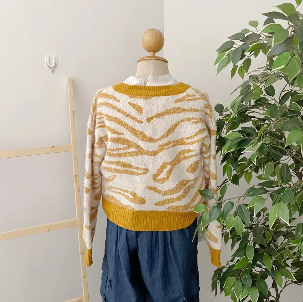 Korean knitted Cardigan Scribble