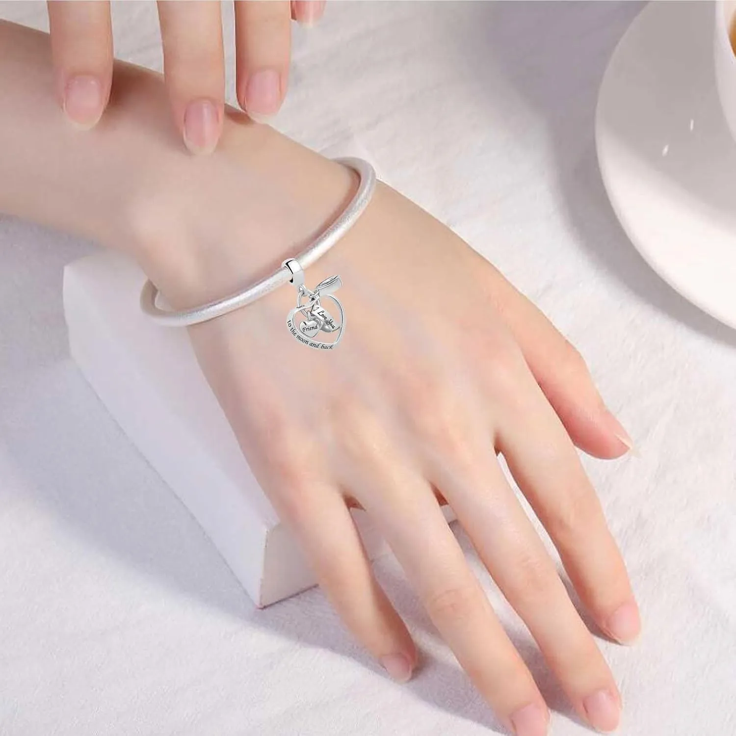 KunBead Grandma Sister Mom Birthstone Heart Birthday Family Daughter Love Bead Charms for Bracelets Necklaces