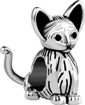 KunBead Kitten Pet Cute Cat Bead Birthday Charms Compatible with Pandora Charm Bracelet for Women