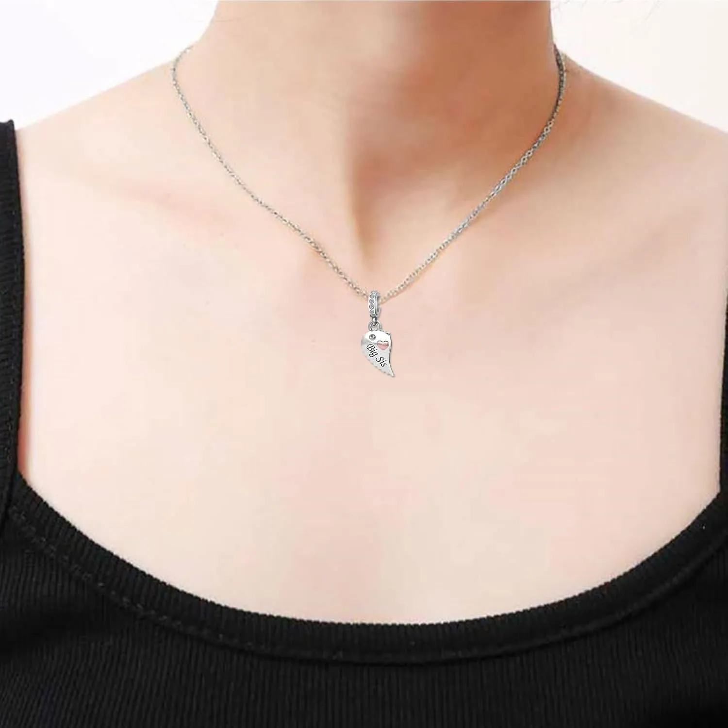 KunBead Mother Daughter Son Sisters Best Friends Bestie Rose Gold Heart Puzzle Dangle Birthday Charms Compatible with Pandora Bracelet