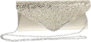 LIFKOME Glamorous Glitter Evening Handbag Fashion Clutch Purse Magnetic Snap for Wedding Party