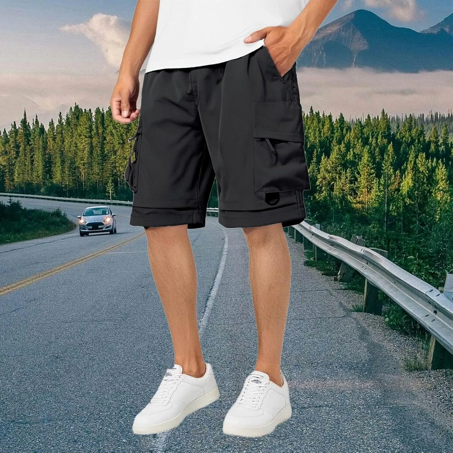 Linen Mens Shorts Big and Tall for Men Denim Tee Cargo Khaki Corduroy Graphic Men's Casual Camouflage Elastic Waist