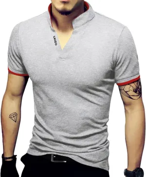 LOGEEYAR Mens Fashion Polo Henley Shirts Short/Long Sleeve Casual T-Shirts Slim Fit Cotton Polo Shirts for Men