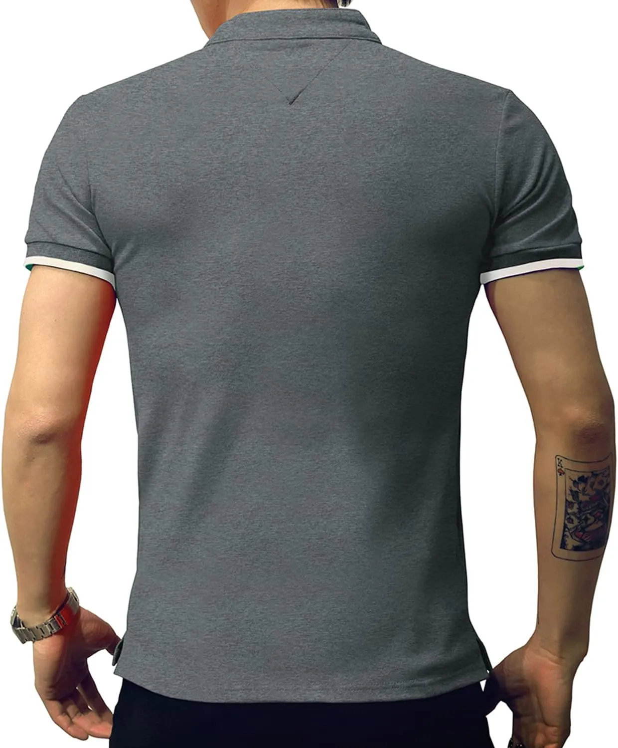 LOGEEYAR Mens Fashion Polo Henley Shirts Short/Long Sleeve Casual T-Shirts Slim Fit Cotton Polo Shirts for Men