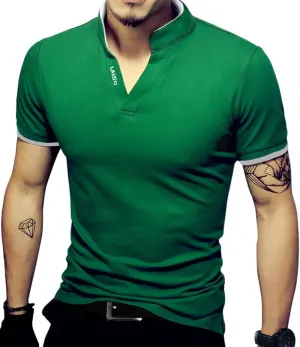 LOGEEYAR Mens Fashion Polo Henley Shirts Short/Long Sleeve Casual T-Shirts Slim Fit Cotton Polo Shirts for Men