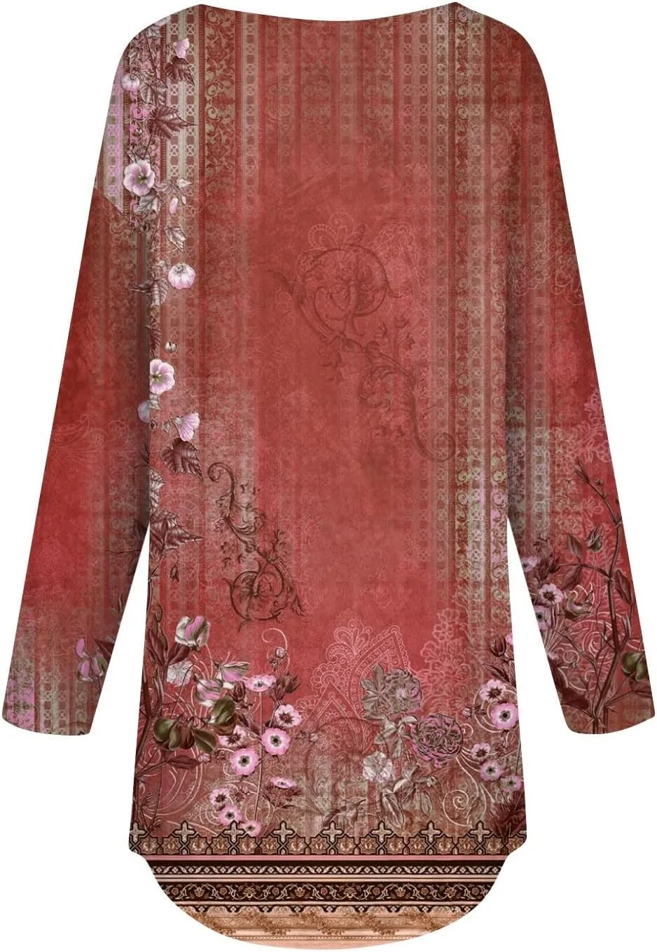 Long Sleeve Shirts for Women Crewneck Basic Tunics Tops Casual Comfy Printed Blouse Fashion Spring 2025