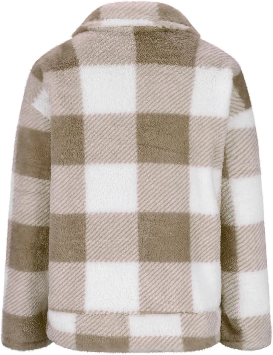 Long Winter Coats for Women Oversized Plaid Print Velvet Jackets Long Sleeve Zipper Cardigan Winter Coat Outerwear
