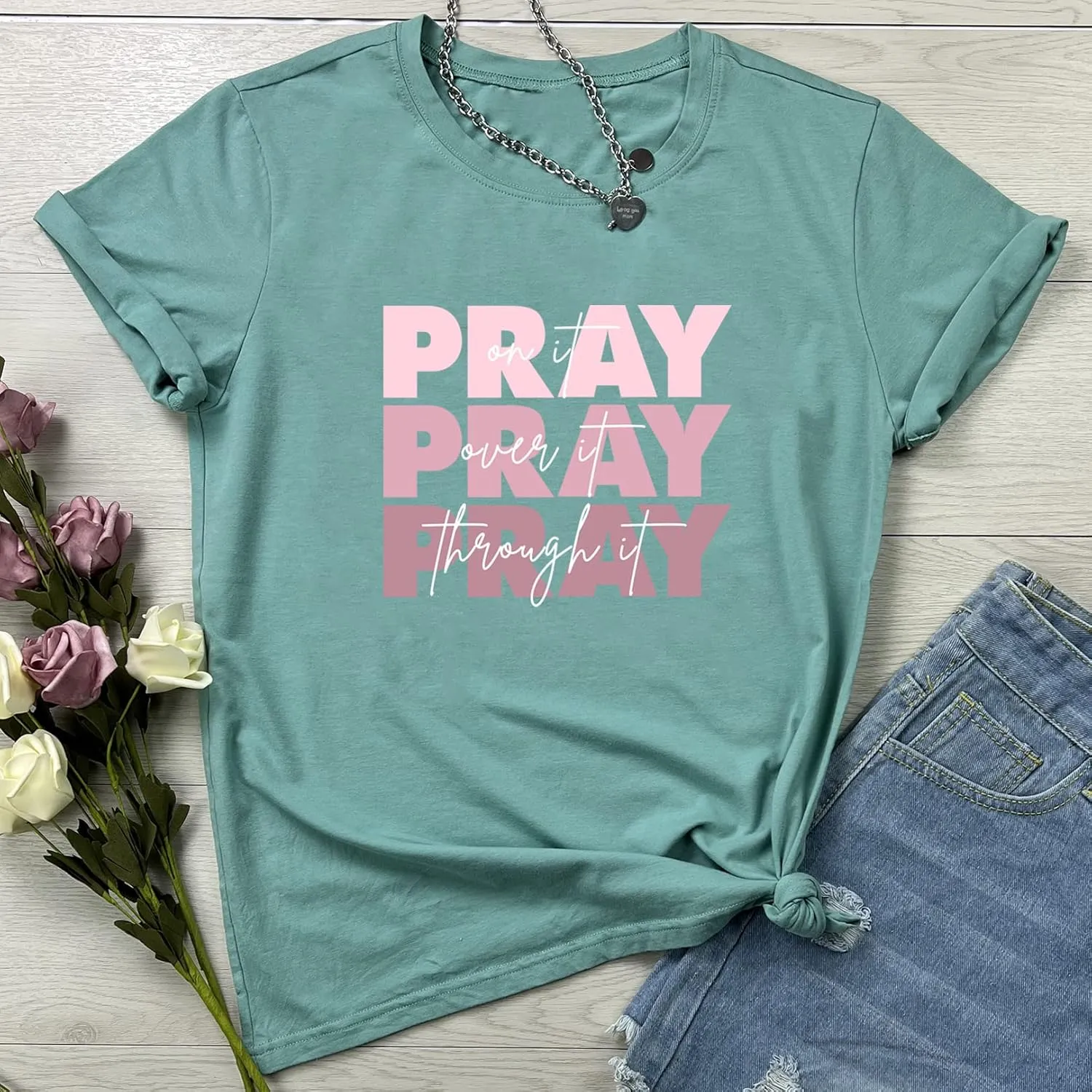 LOOKFACE Women Short Sleeve Graphic Tees Cute Cotton T Shirts