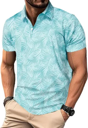 M MOTEEPI Men's Fashion Polo Shirts Short Sleeve Casual Lightweight Collar Slim Fit Golf Shirts T Shirts