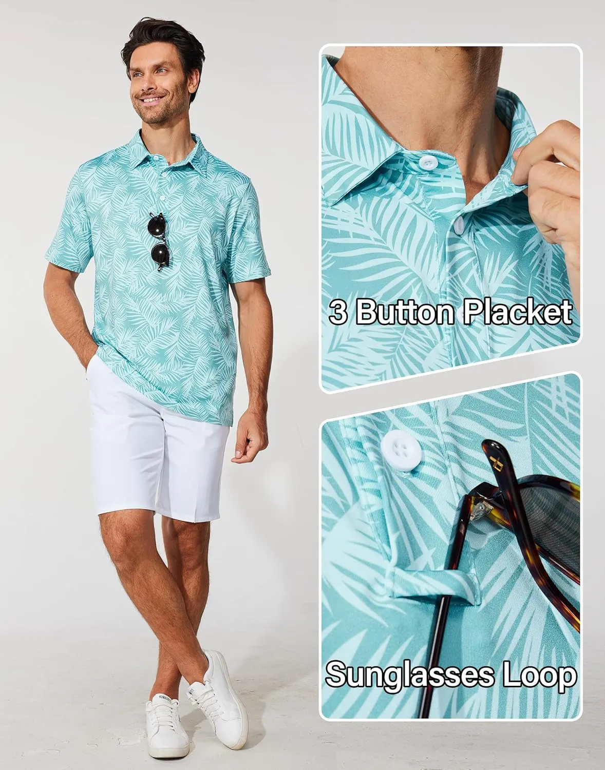 M MOTEEPI Men's Fashion Polo Shirts Short Sleeve Casual Lightweight Collar Slim Fit Golf Shirts T Shirts