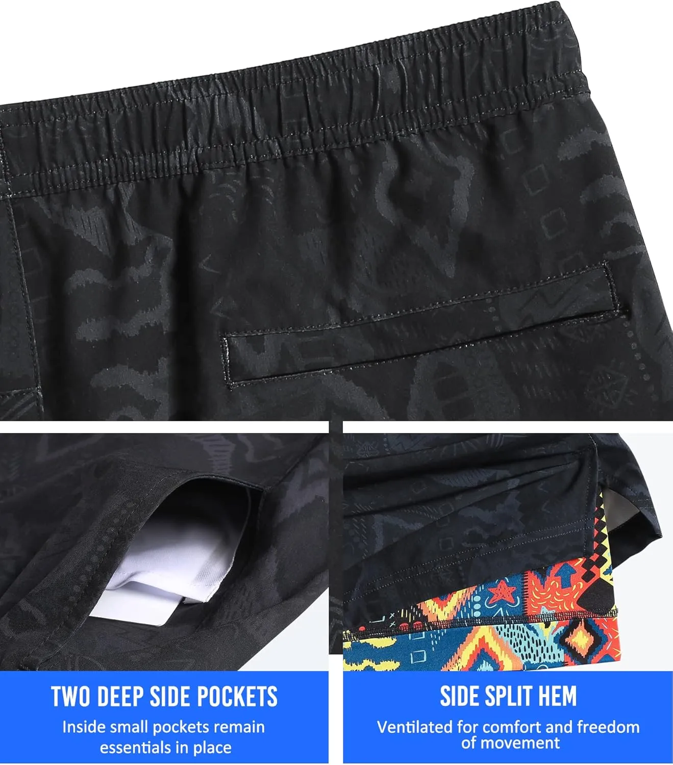 maamgic Mens 5" Gym Running Shorts for Men 2 in 1 Quick Dry Workout Athletic Shorts