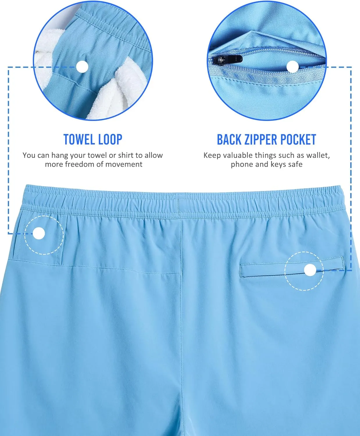 maamgic Mens 5" Gym Running Shorts for Men 2 in 1 Quick Dry Workout Athletic Shorts