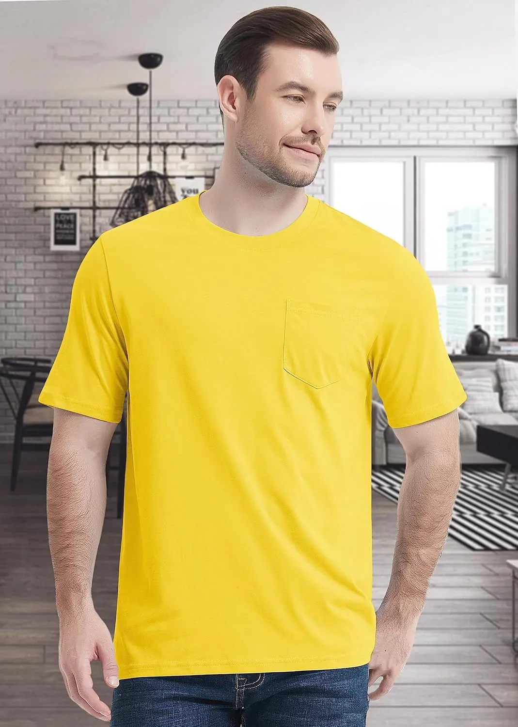 MAGCOMSEN Mens Pocket T Shirts Short Sleeve Cotton Moisture Wicking Plain Tshirts Casual Lightweight Summer Basic Tees