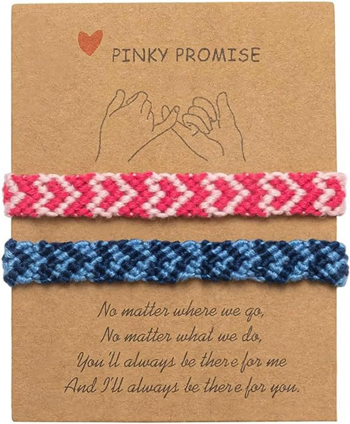 Matching Bracelets for Couples Heart Bracelet Valentines Bracelets Pinky Pomise Long Distance Bracelets His and Her Bracelets Gifts for Friends Couples Family