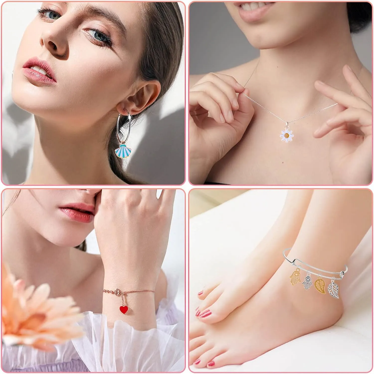 Mckanti 150PCS Bracelet Charms, Silver Bracelet Gold Plated Enamel Charms Pendants for Necklace Bracelet Jewelry Making and Crafting