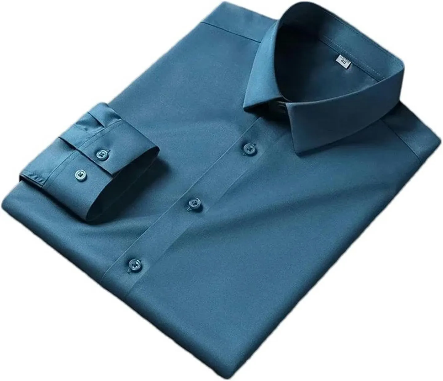 Men Casual Dress Shirts Long Sleeved Solid Color Shirt Non Ironing and Wrinkle Resistant Business Top