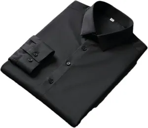 Men Casual Dress Shirts Long Sleeved Solid Color Shirt Non Ironing and Wrinkle Resistant Business Top