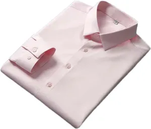Men Casual Dress Shirts Long Sleeved Solid Color Shirt Non Ironing and Wrinkle Resistant Business Top