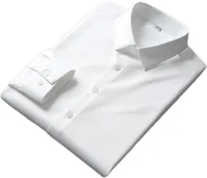 Men Casual Dress Shirts Long Sleeved Solid Color Shirt Non Ironing and Wrinkle Resistant Business Top