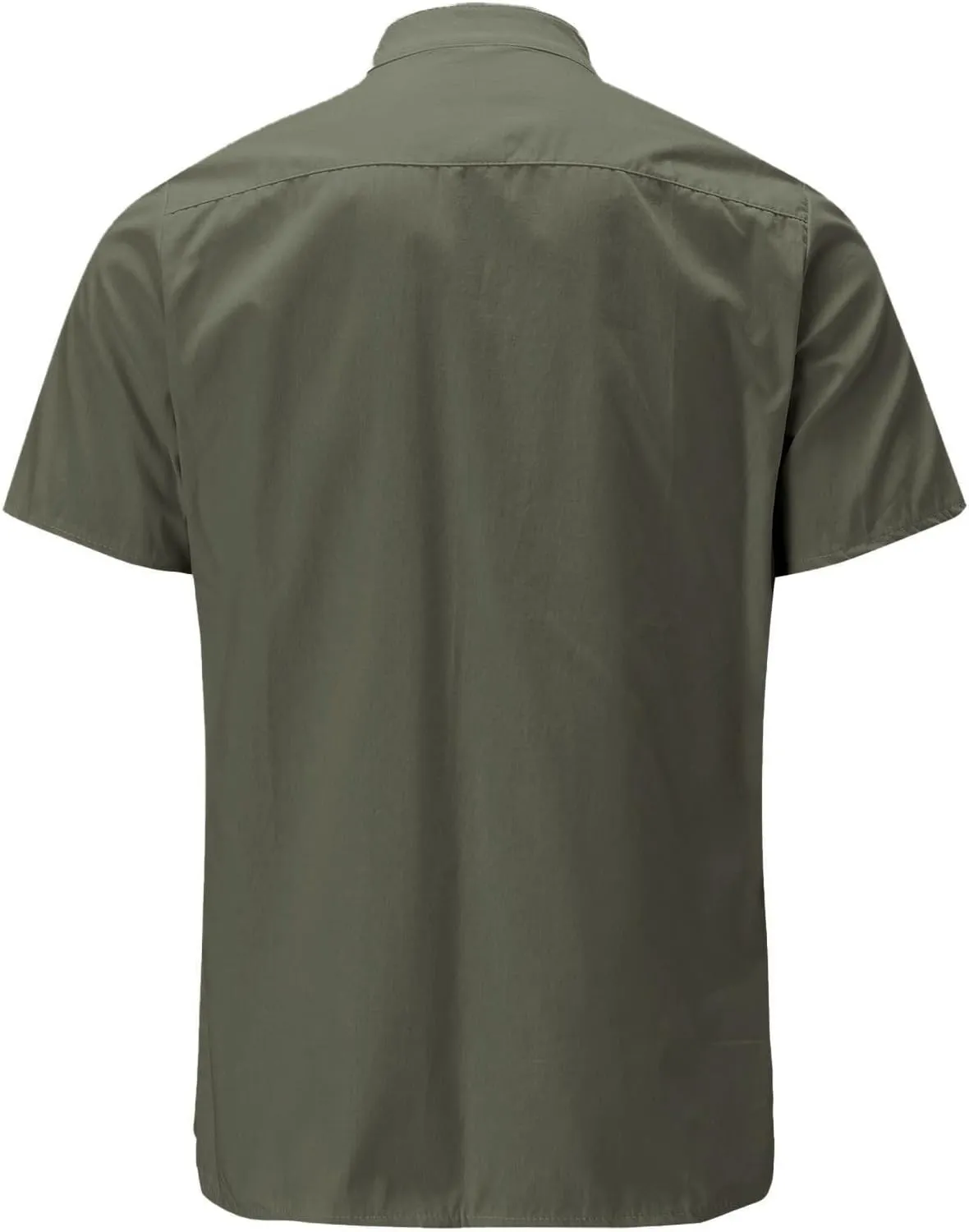 Men Linen Henley Shirts Short Sleeve Button Down Cotton Shirt with Pocket Standard Fit Basic Tees Summer Beach Tops