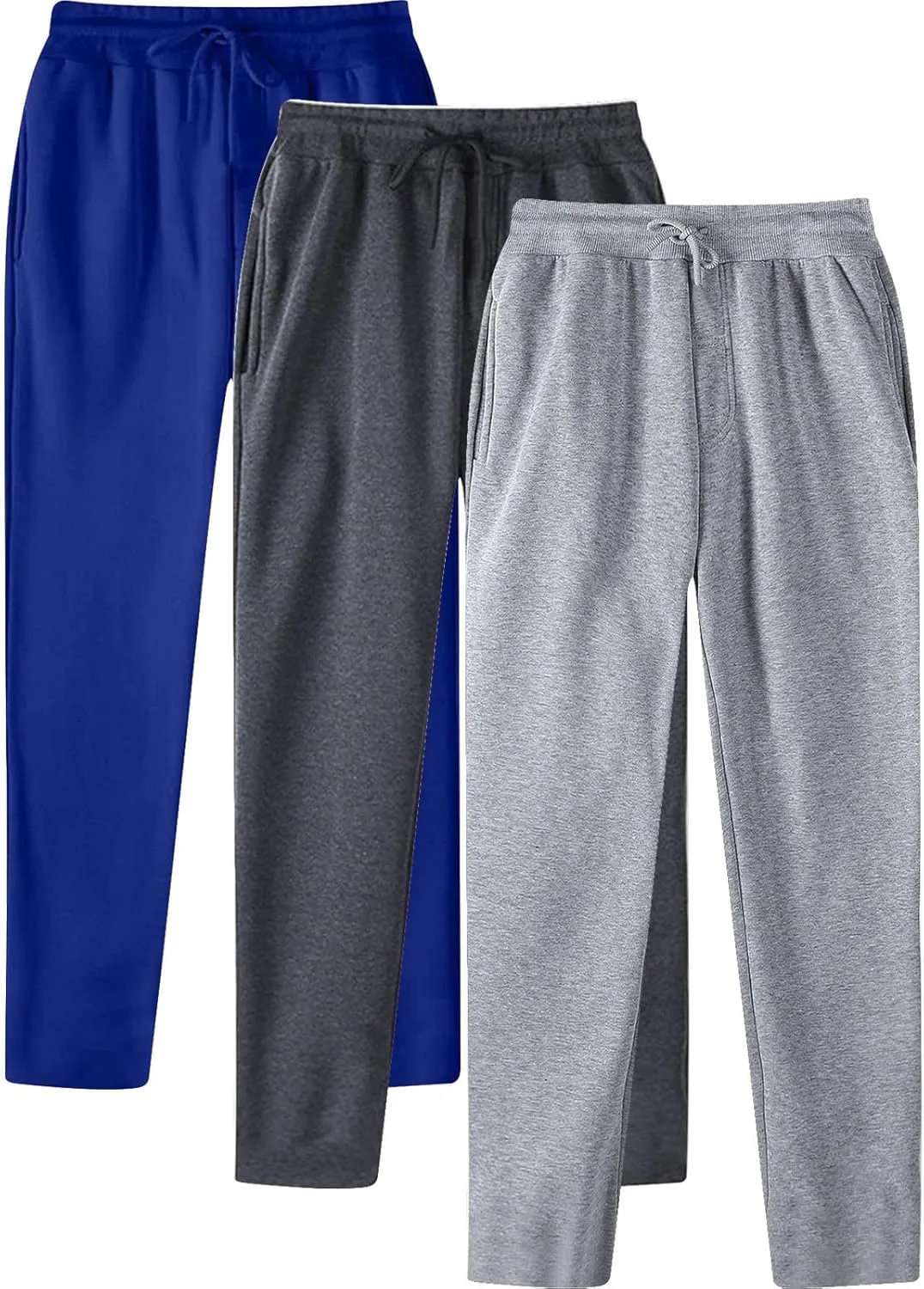 Men's 3PC Stretch Cargo Pants, Lightweight Comfy Cargo Pants, Fleece Sweatpants High Stretch Multi-Pocket Cargo Pants