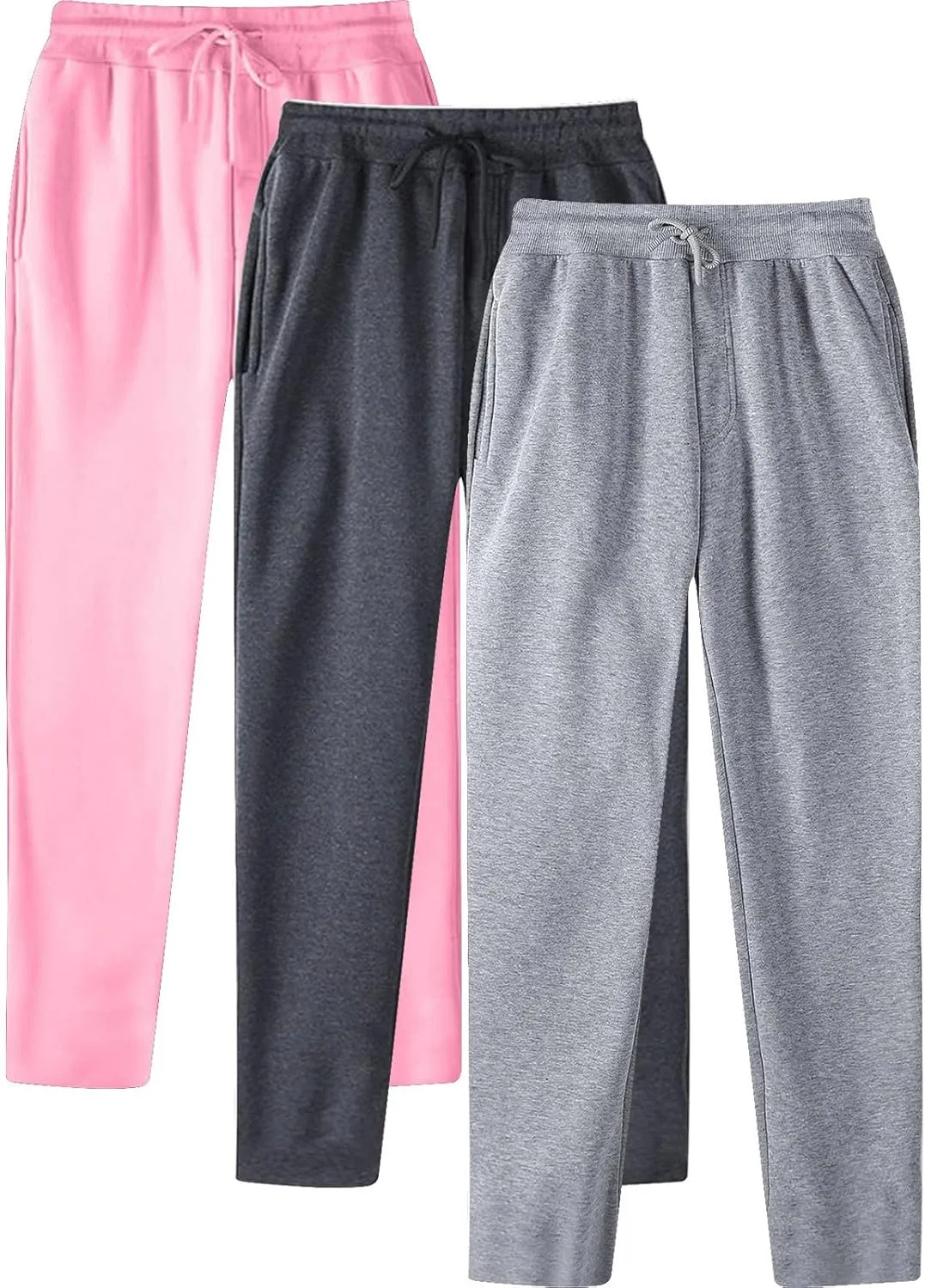 Men's 3PC Stretch Cargo Pants, Lightweight Comfy Cargo Pants, Fleece Sweatpants High Stretch Multi-Pocket Cargo Pants