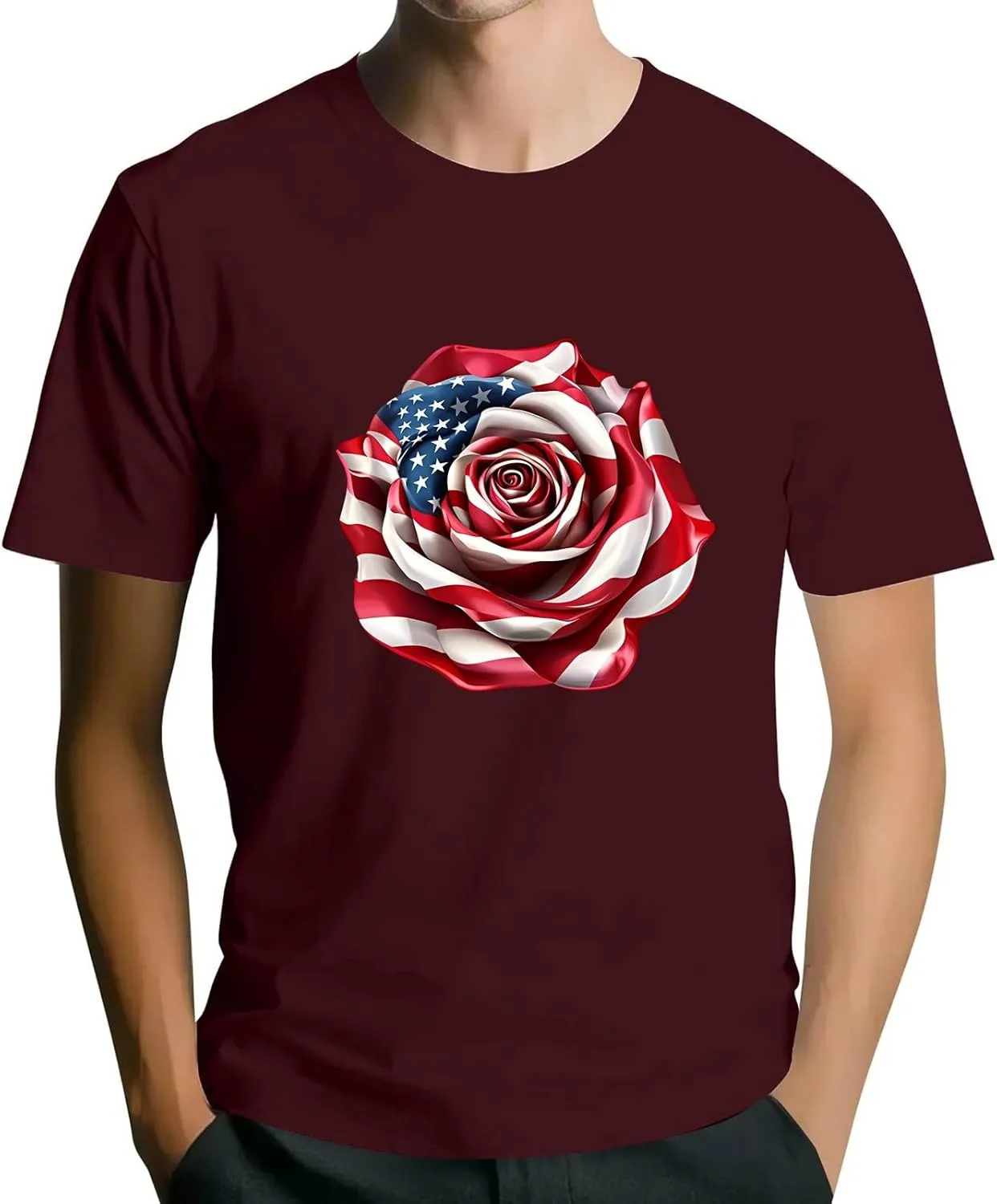 Men's American Flag Shirt Sleeve 1776 USA Graphic Dry Fit Cotton Comfortable T-Shirts Fourth of July Shirts