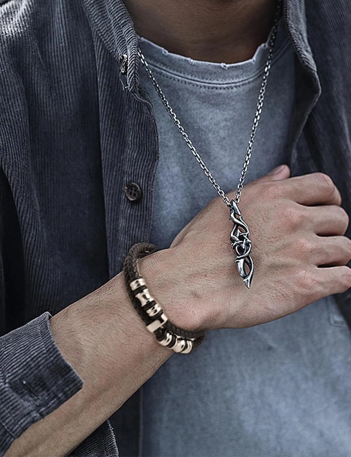 Mens Bracelet,Gifts for Men,Double-Row Black Braided Leather Bracelets for Men,Black Stainless Steel Cross Jewelry With Black Onyx Beads Bracelets,Charm Bracelet,For Dad,Friends,Brother,Sons