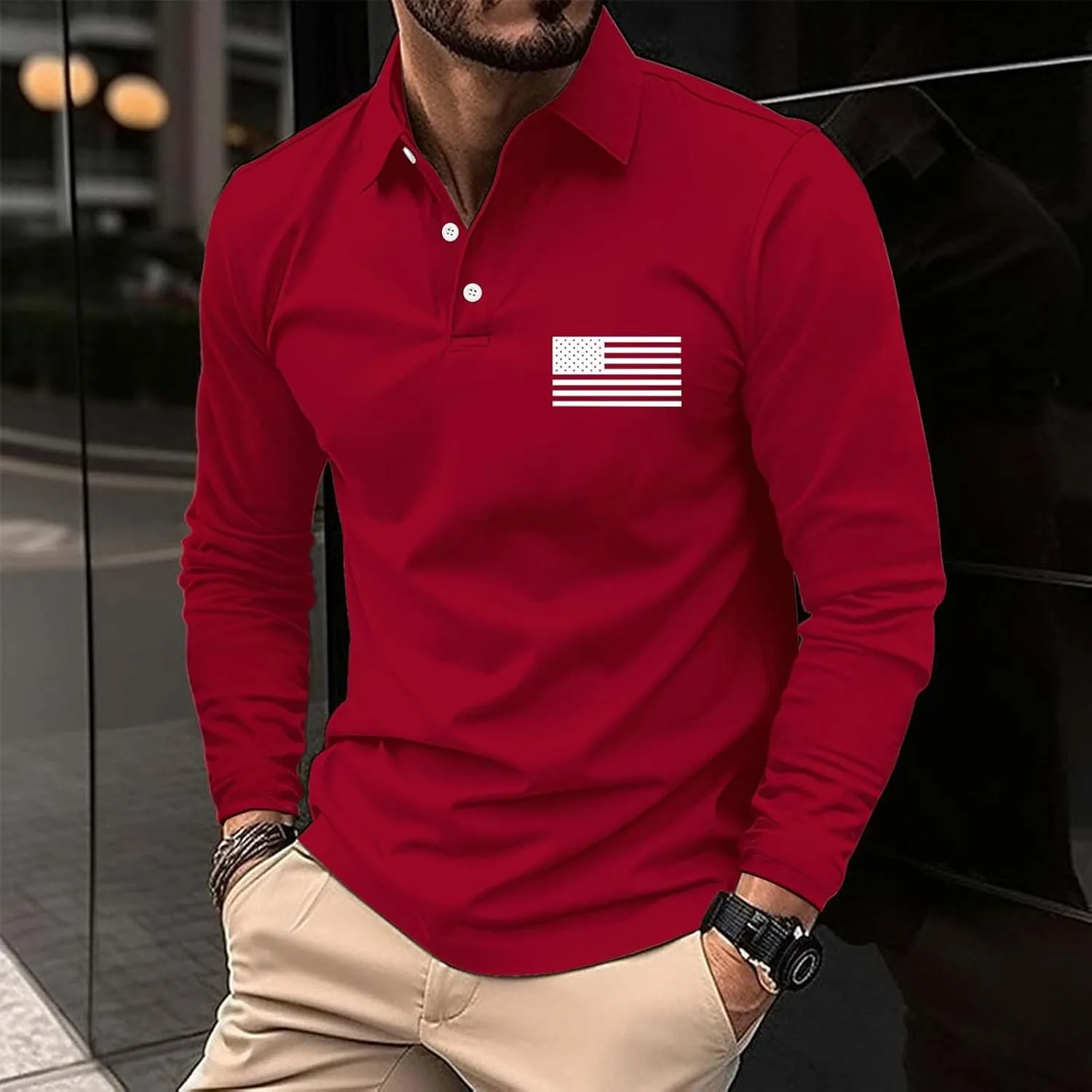 Mens Button Up Shirts Long Sleeve Sleeved Shirt Mens Black Long Sleeve Shirt Men's Undershirts Mens